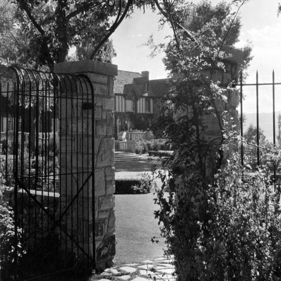 1930s view looking west through the gate near today’s Marian’s Garden.
