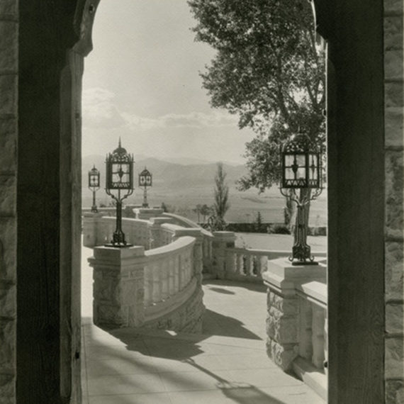 View of the Front Range from the Mansion’s east porch, circa 1926-1937.