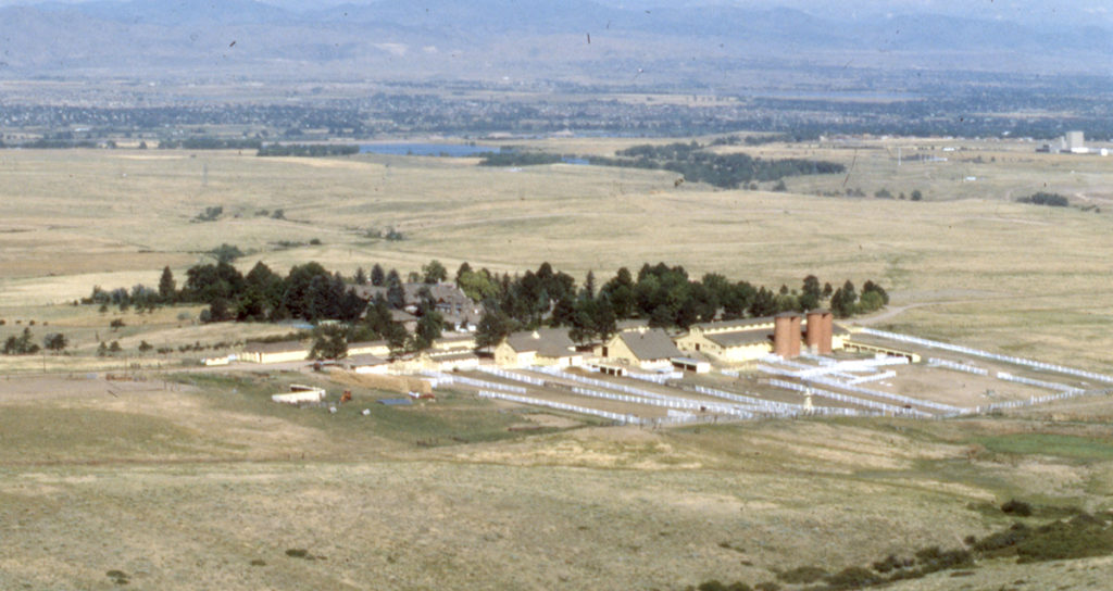 Aerial view of Highlands Ranch and the Mansion from the 1970s