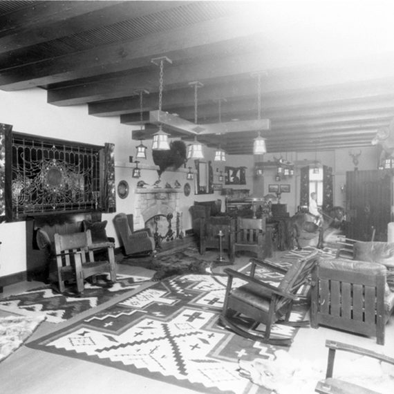 View of the Living Room taken sometime during Waite Phillips’ ownership, 1920-1926.