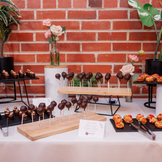 Cake pops on display in the Carriage House ready to be served.